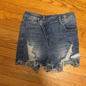 Distressed Denim Shorts